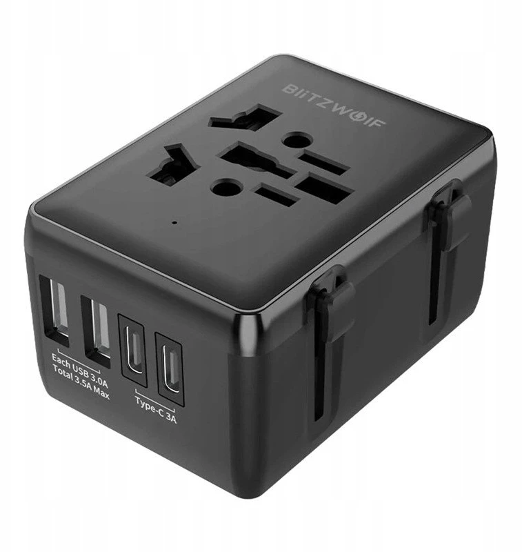 Blitzwolf BW-TA1 4 viename kelioninis adapteris su 2 USB + C + PD 20W