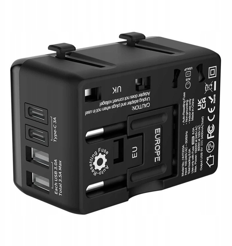 Blitzwolf BW-TA1 4 viename kelioninis adapteris su 2 USB + C + PD 20W