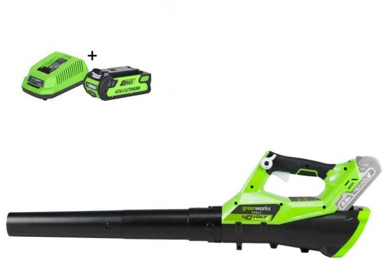 Akumuliatorinis lapų pūstuvas Greenworks G40ABK2II; 40 V; 1x2,0 Ah akum.