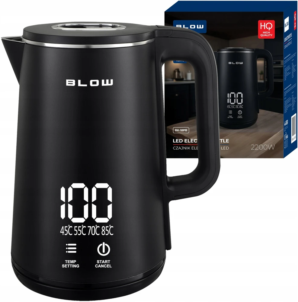 Juodas virdulys su ekranu 2200W BK-18PB BLOW