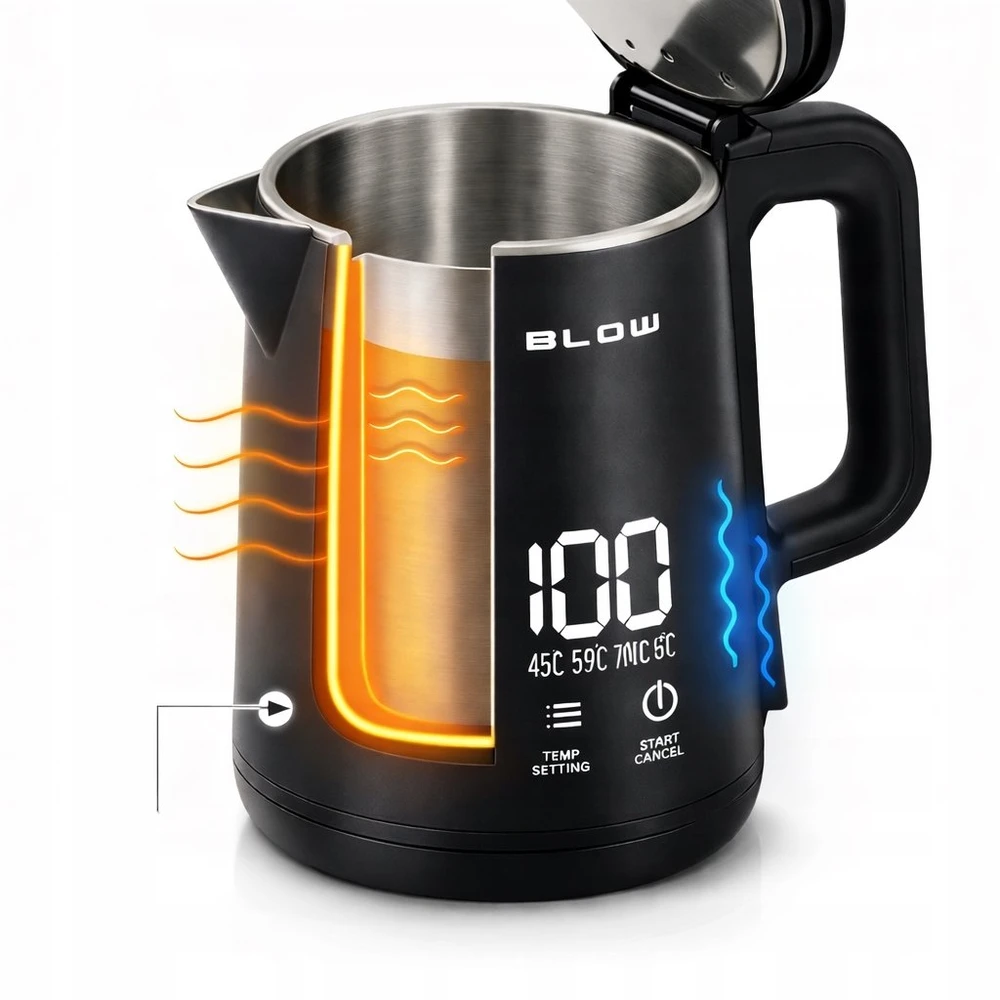Juodas virdulys su ekranu 2200W BK-18PB BLOW