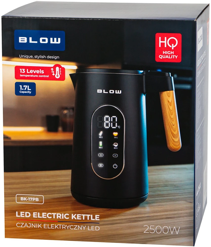 Juodas virdulys su ekranu 2500W BK-17PB BLOW