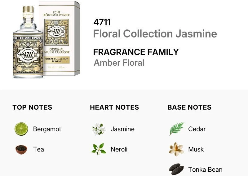 4711 Floral Collection Jasmine EDC odekolonas unisex, 100 ml
