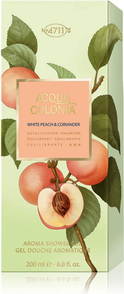 4711 Acqua Colonia Baltas Peach & Coriander Moisturizing Dušo želė Body All Skin Types, 200 ml