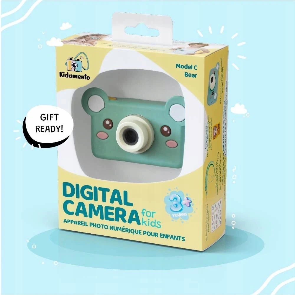 4Cv Mobile Skaitmeninis Aparat Dla Dziecka 24mp Video 1080p Lcd 2" + Karta 32gb / Kiimento / Model C / Bear / Žalias