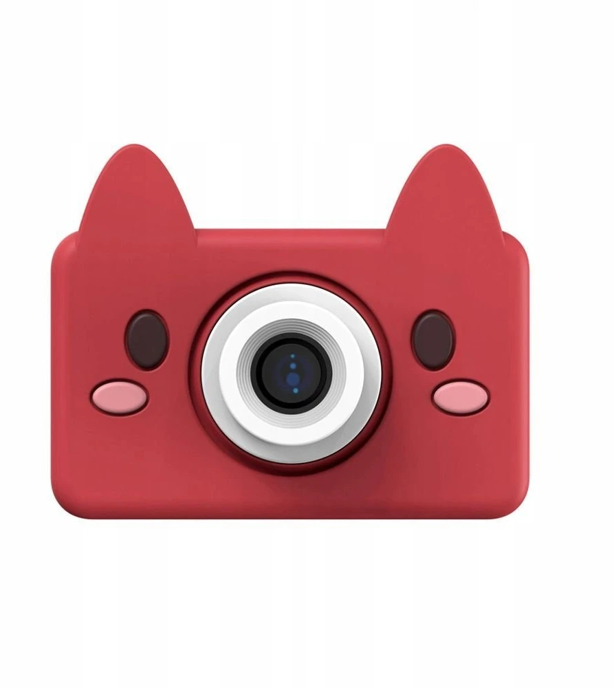 4Cv Mobile Skaitmeninis Aparat Dla Dziecka 24mp Video 1080p Lcd 2" + Karta 32gb / Kiimento / Model C / Fox / Raudona