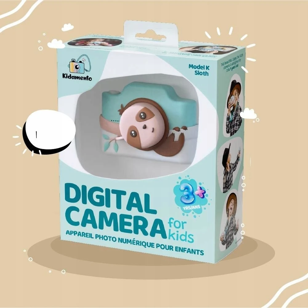 4CV Mobile Skaitmeninis Aparat Dla Dziecka 32mp 1080p 3'' Hd 2x Obiektyw Selfie + Karta 32gb / Model K / Sloth