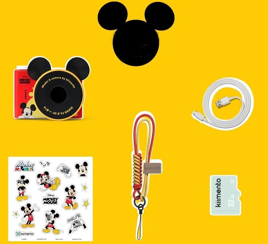 4Cv Mobile Skaitmeninis fotoaparatas vaikams 48MP 720p + 32GB / Kiimento / Modelis A / Pelytė Mickey Disney