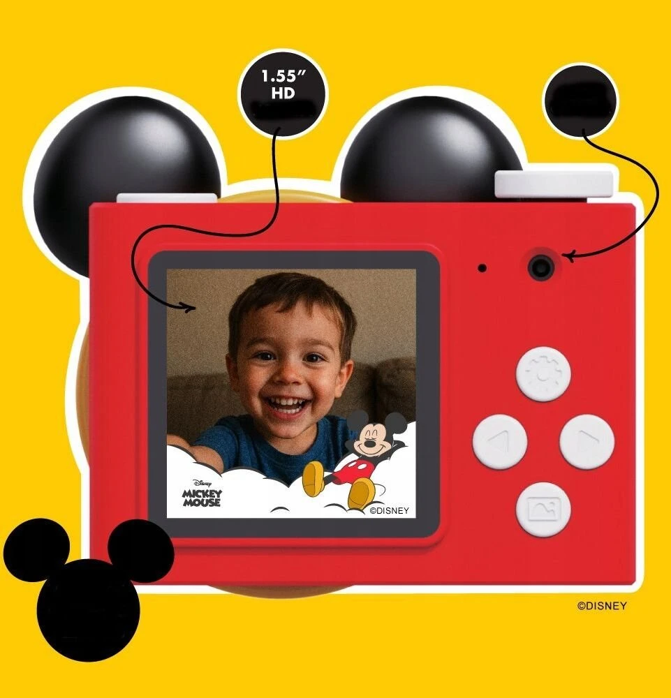 4Cv Mobile Skaitmeninis fotoaparatas vaikams 48MP 720p + 32GB / Kiimento / Modelis A / Pelytė Mickey Disney