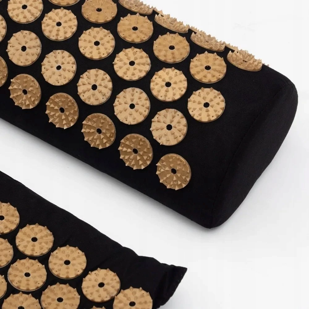 Oem Acupuncture massage pad set with pillow and cover juodas auksinis