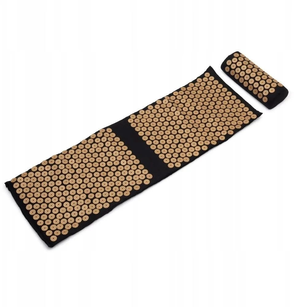 Oem Acupuncture massage pad set with pillow and cover juodas auksinis