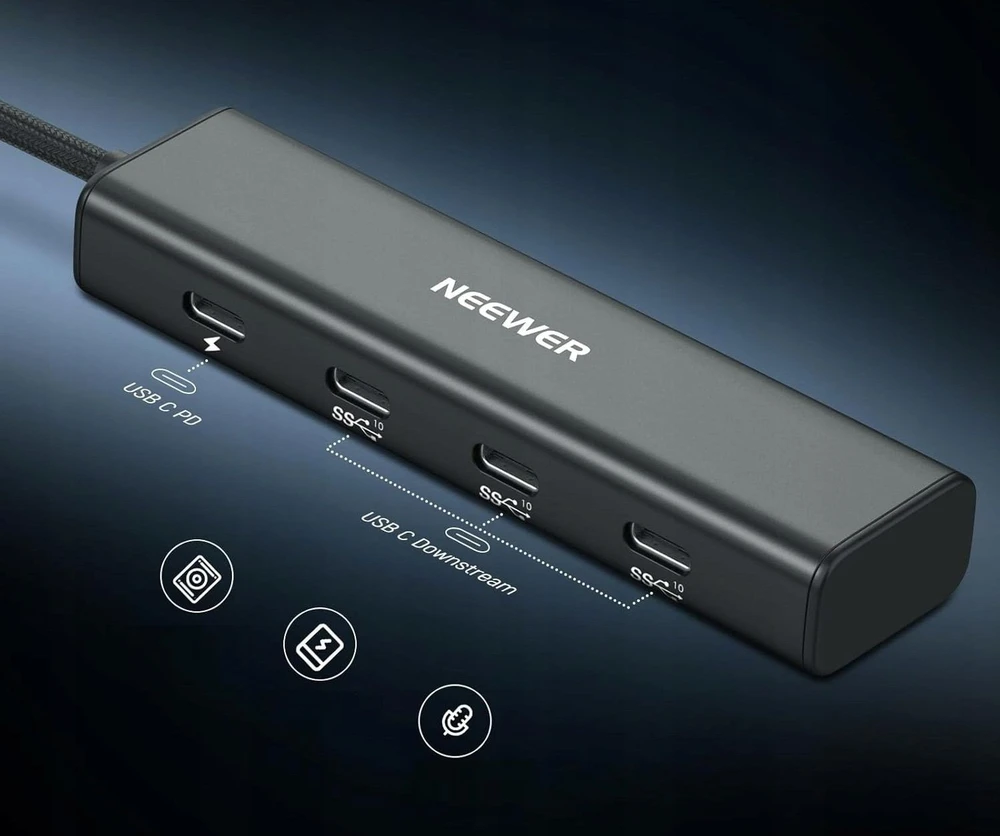 Neewer Hub 4 in 1 5x USB-C 10 Gbps 100 W PD Stovas Rogutės ISO 1/4'''' sriegis Neewer / PS020E