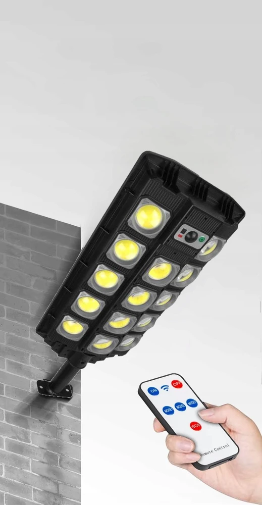 4kom.pl Gatvinė lemputė 14 COB saulės energijos su judesio jutikliu