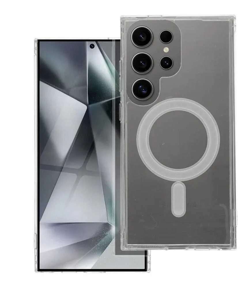 Oem CLEAR MAG COVER dėklas suderinamas su MagSafe skirtas Samsung Galaxy S22 Ultra skaidrus