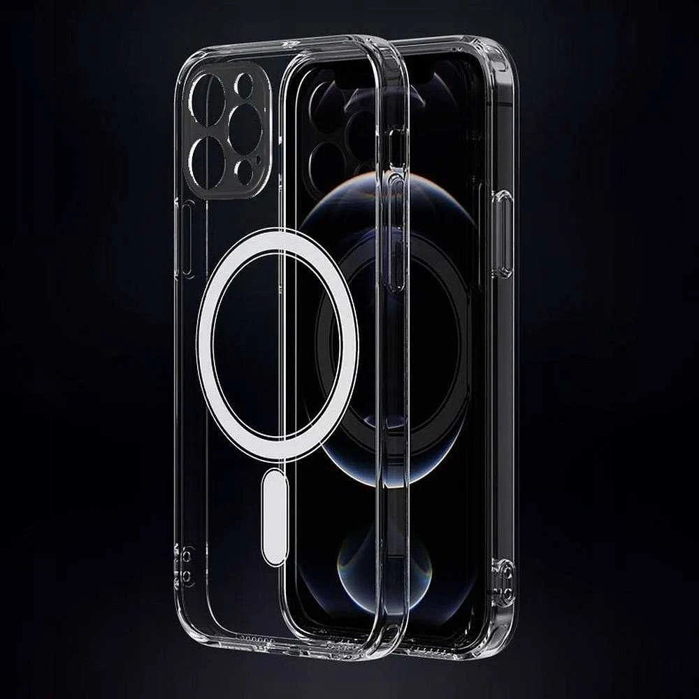 Oem CLEAR MAG COVER dėklas suderinamas su MagSafe skirtas Samsung Galaxy S22 Ultra skaidrus