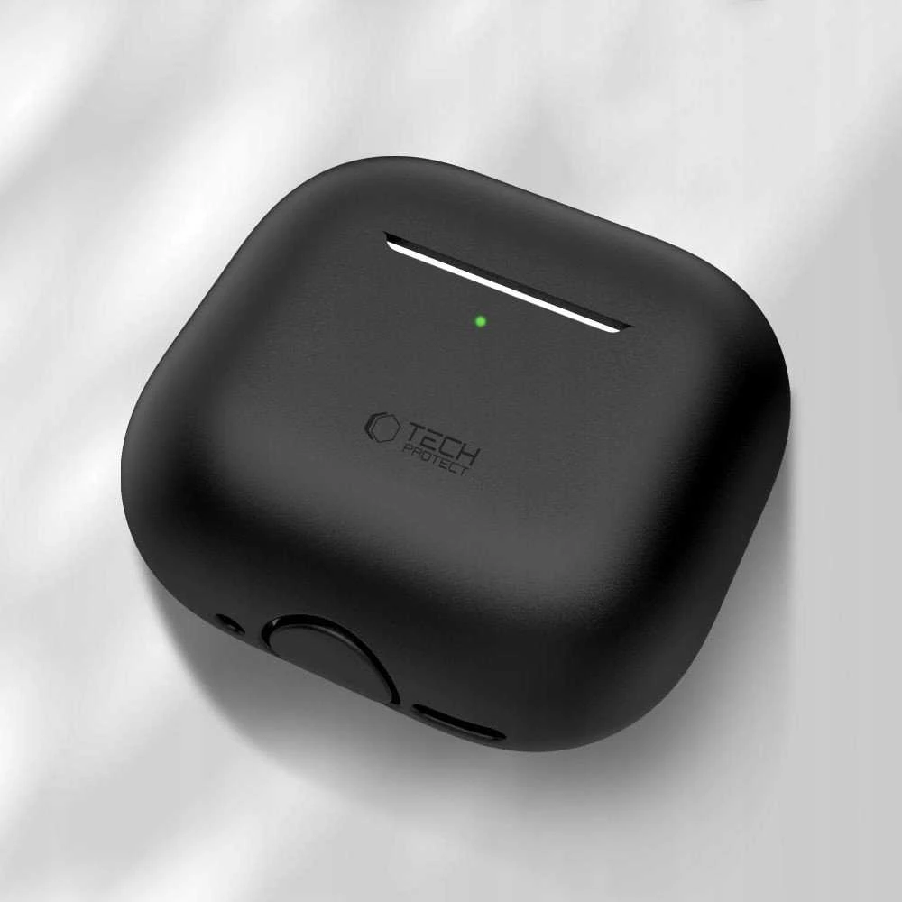 Tech-Protect Silicone dėklas skirtas Apple AirPods 4 – juodos spalvos