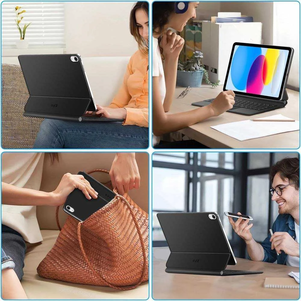 „Tech-Protect Smartcase Magnetic“ su klaviatūra, skirtas „iPad 10.9“ (2022 m.) / „iPad 11“ (2025 m.) - Juodas