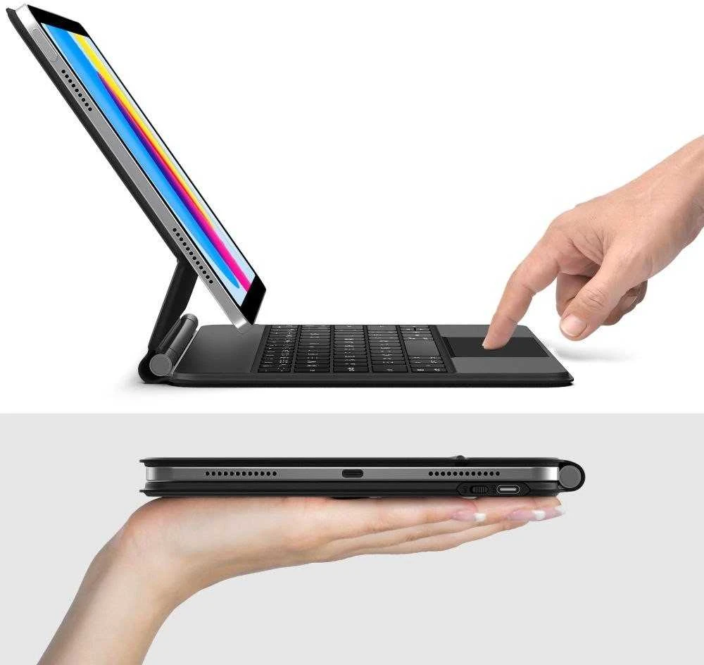 „Tech-Protect Smartcase Magnetic“ su klaviatūra, skirtas „iPad 10.9“ (2022 m.) / „iPad 11“ (2025 m.) - Juodas