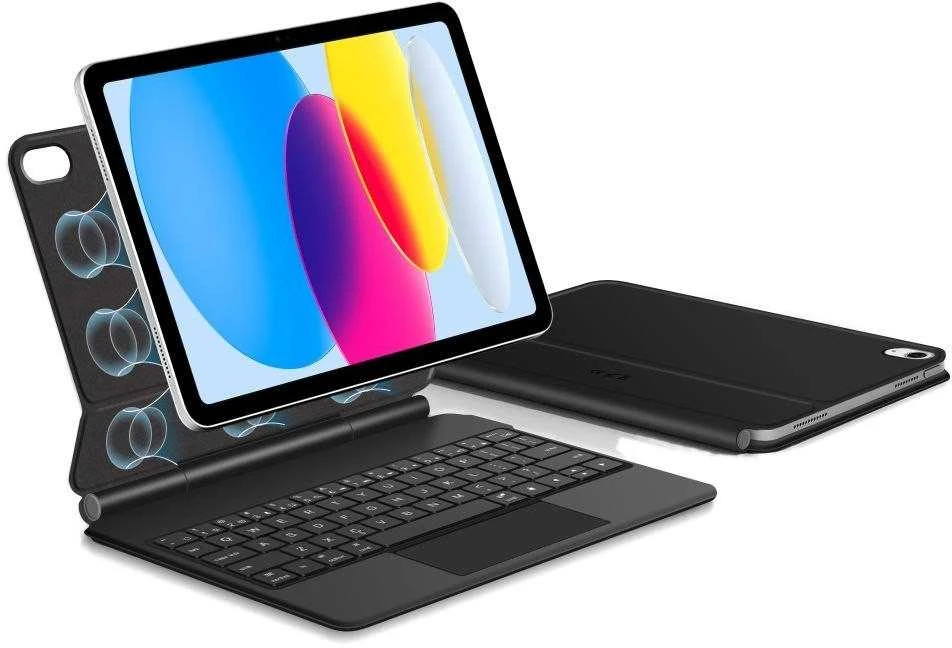 „Tech-Protect Smartcase Magnetic“ su klaviatūra, skirtas „iPad 10.9“ (2022 m.) / „iPad 11“ (2025 m.) - Juodas