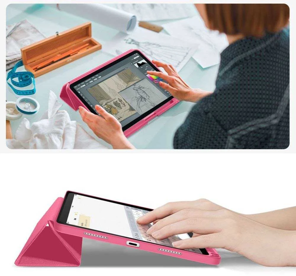 Bloom „Tech-Protect SC“ drobinis rašiklis iPad 10.9“ 10 / 2022 / 11“ 11 / 2025, rausvai žydras