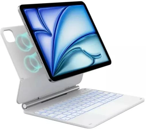 4kom.pl Dėklas Typecase Edge su klaviatūra do iPad Air 11" 2024/2025 balta