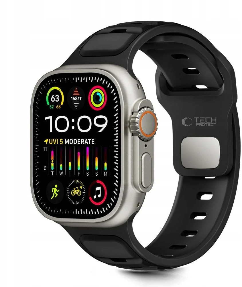 Tech-Protect IconBir Line apyrankė skirta Apple Watch 44 / 45 / 46 / 49 mm – juodos spalvos