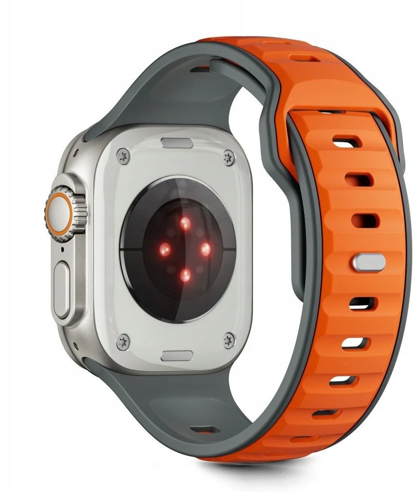 Tech-Protect IconBir Line apyrankė skirta Apple Watch 44 / 45 / 46 / 49 mm – pilkos spalvos-oranžinės spalvos