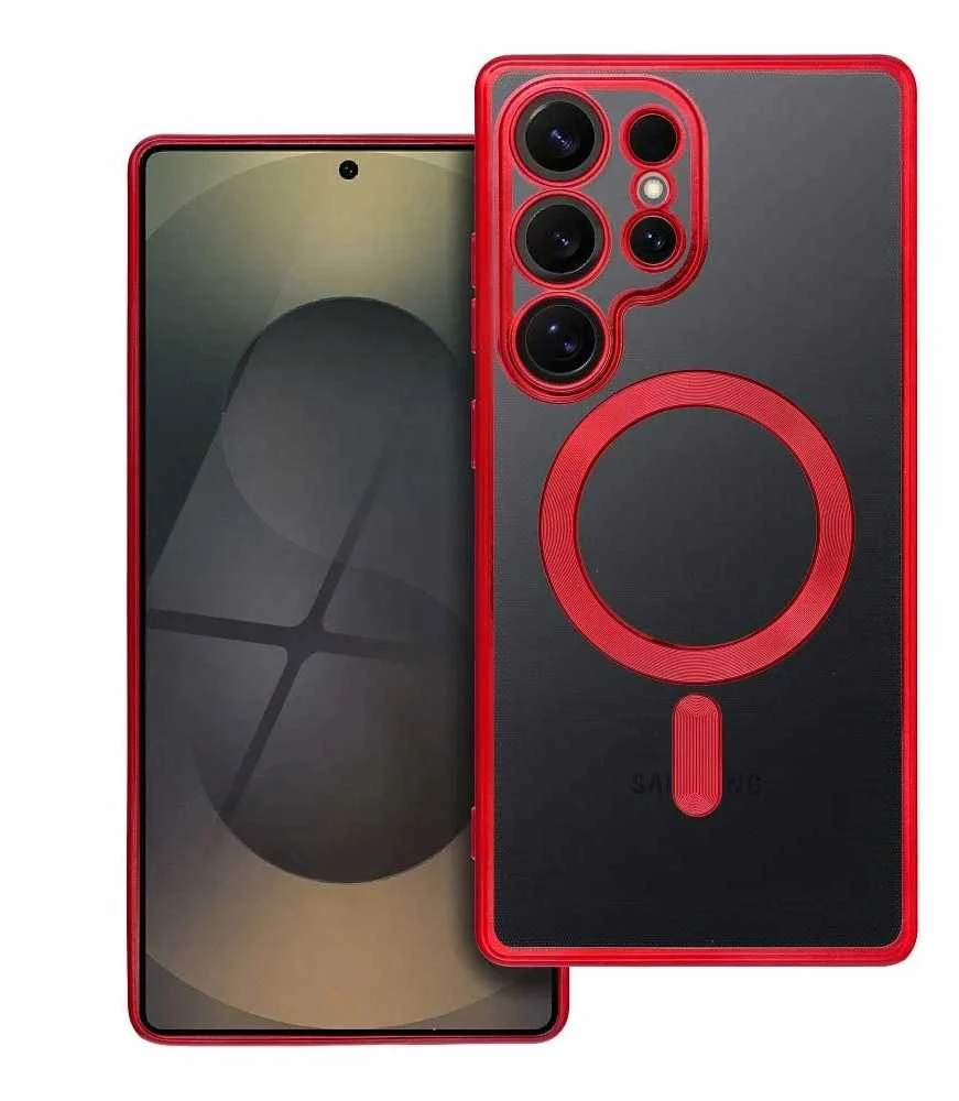 Oem ELECTRO MAG COVER dėklas suderinamas su MagSafe skirtas Samsung Galaxy S25 Edge red