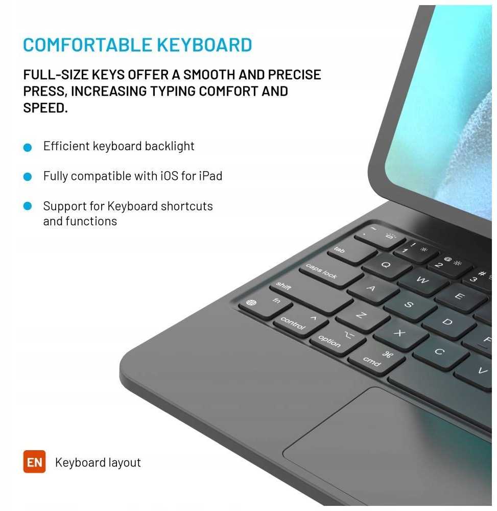 4Kom Fixed FIKSUOTAS „Apple iPad Pro 11" M4 2024“ juodo tipo dėklas
