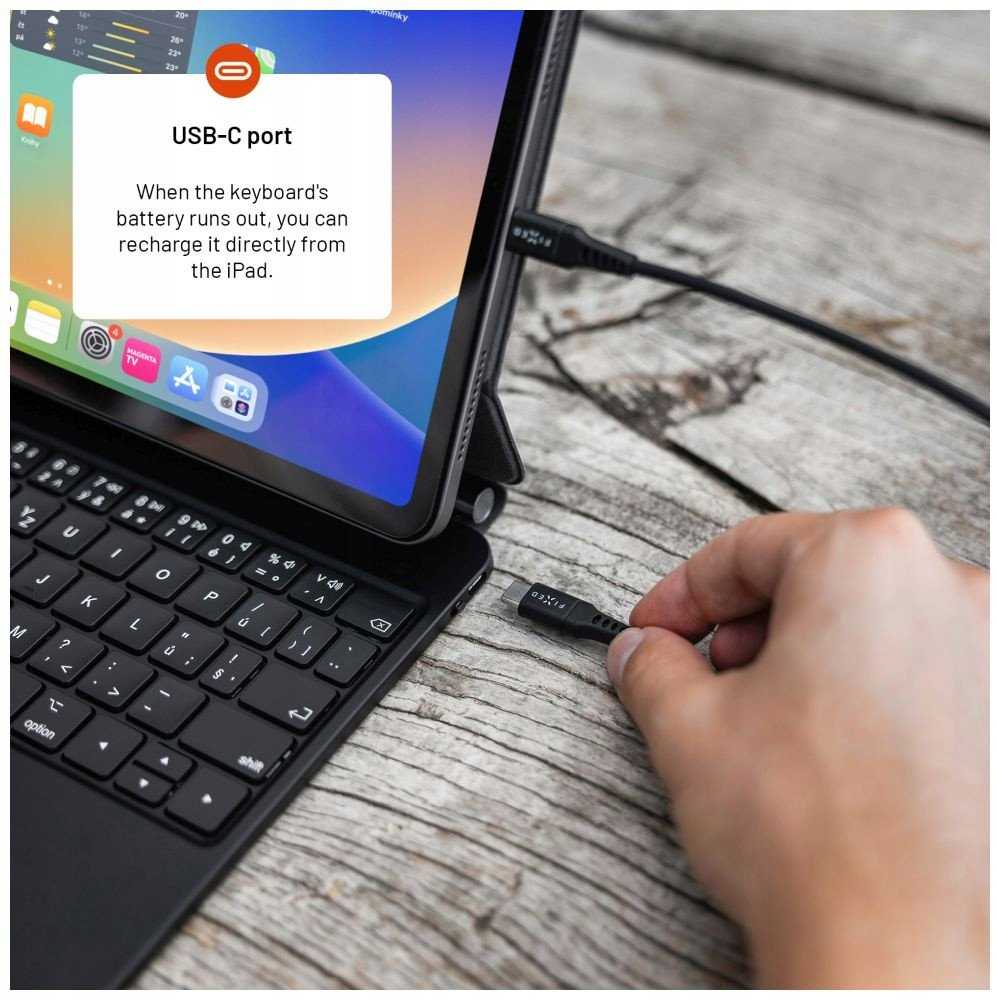 4Kom Fixed FIKSUOTAS „Apple iPad Pro 11" M4 2024“ juodo tipo dėklas