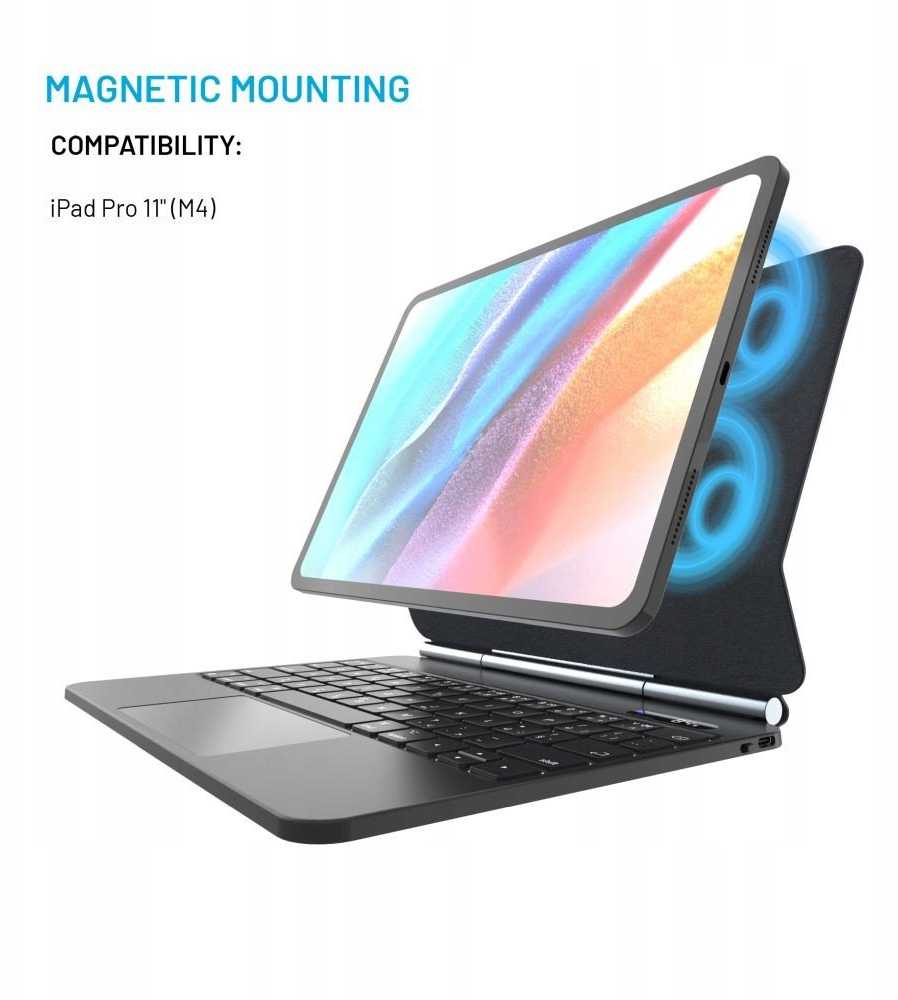 4Kom Fixed FIKSUOTAS „Apple iPad Pro 11" M4 2024“ juodo tipo dėklas