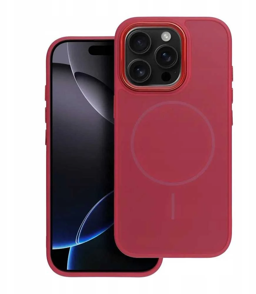 Oem Originalus „iPhone 14 Frame Mag Cover“ dėklas, suderinamas su „MagSafe“, rausvai raudonas