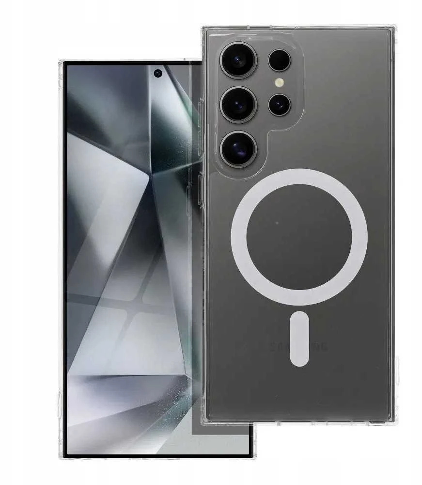 Oem FROST MAG COVER dėklas suderinamas su MagSafe skirtas Samsung Galaxy S25 Edge skaidrus