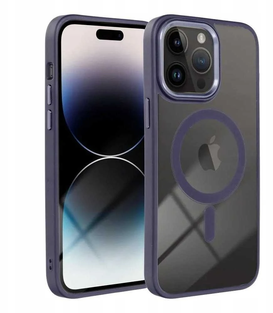 OEM dėklas, skirtas iPhone 13 PRO MAX, spalvotas „Edge Mag Cover“, suderinamas su „MagSafe“ violetinė