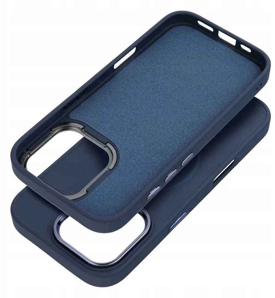 OEM dėklas iPhone 15 PRO MAX su Mag rėmeliu, suderinamas su MagSafe, tamsiai mėlynas