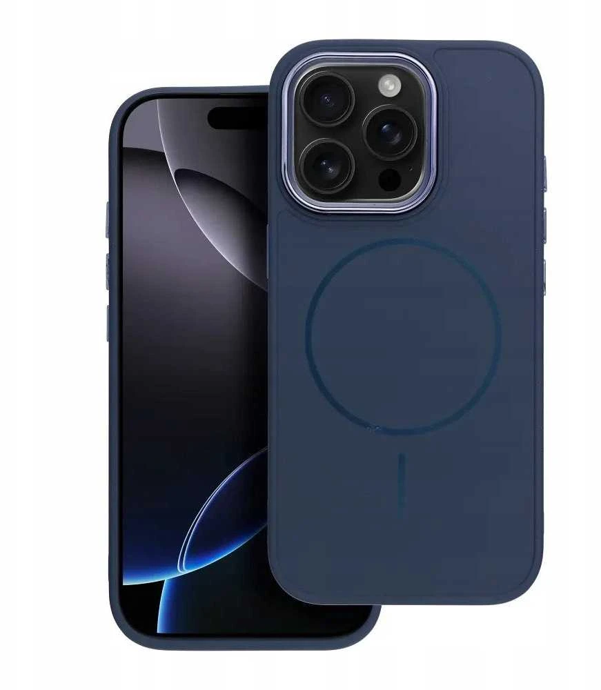 Dėklas Oem Case for iPhone 15 PRO MAX Frame Mag Cover compatible with MagSafe navy mėlynas