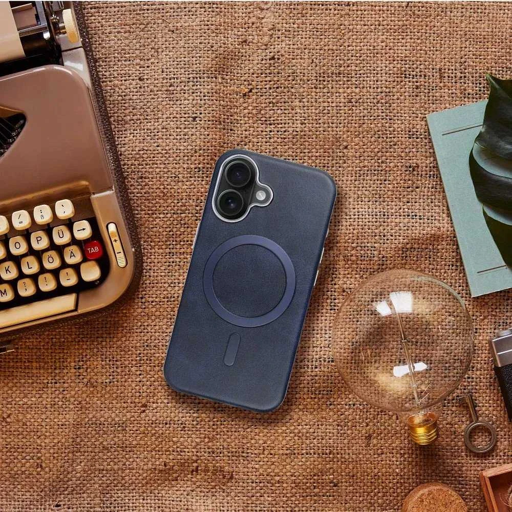 Oem GENTLEMAN MAG COVER dėklas suderinamas su MagSafe skirtas Apple iPhone 15 mėlynos spalvos