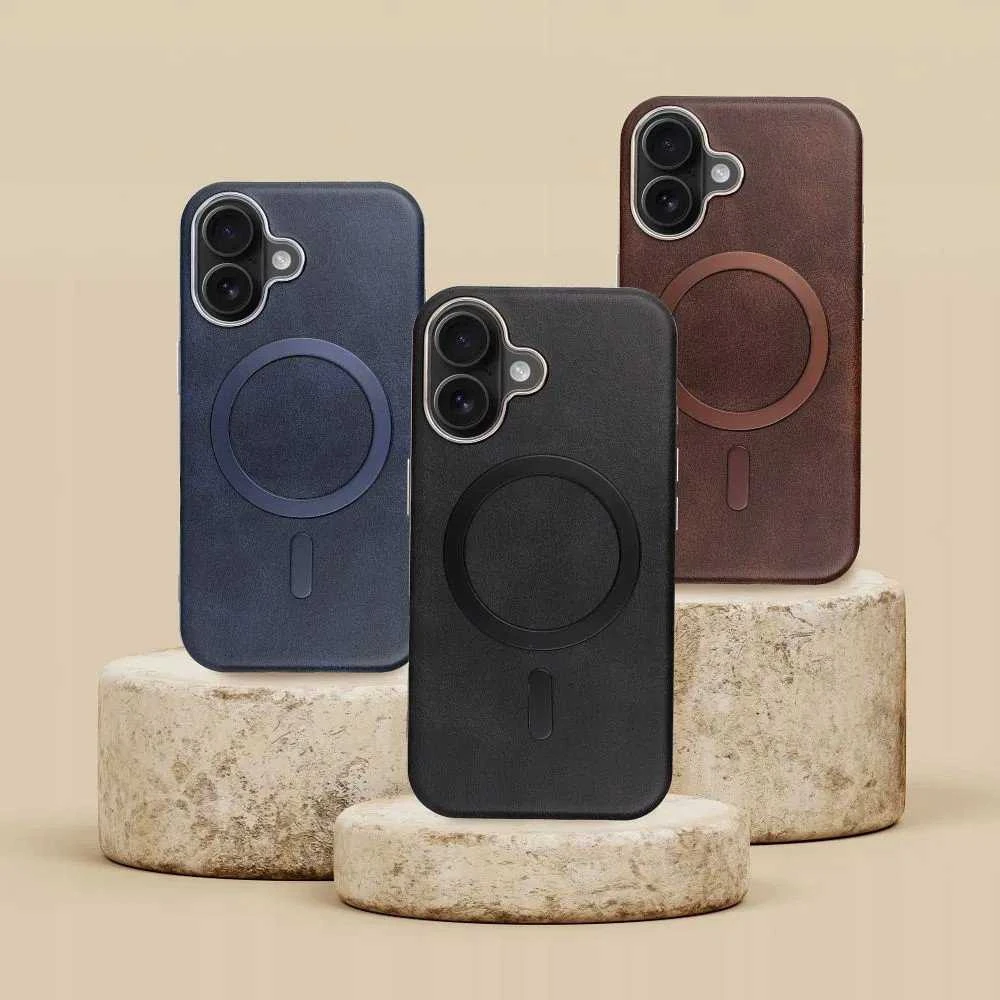 Oem GENTLEMAN MAG COVER dėklas suderinamas su MagSafe skirtas Apple iPhone 14 Pro mėlynos spalvos