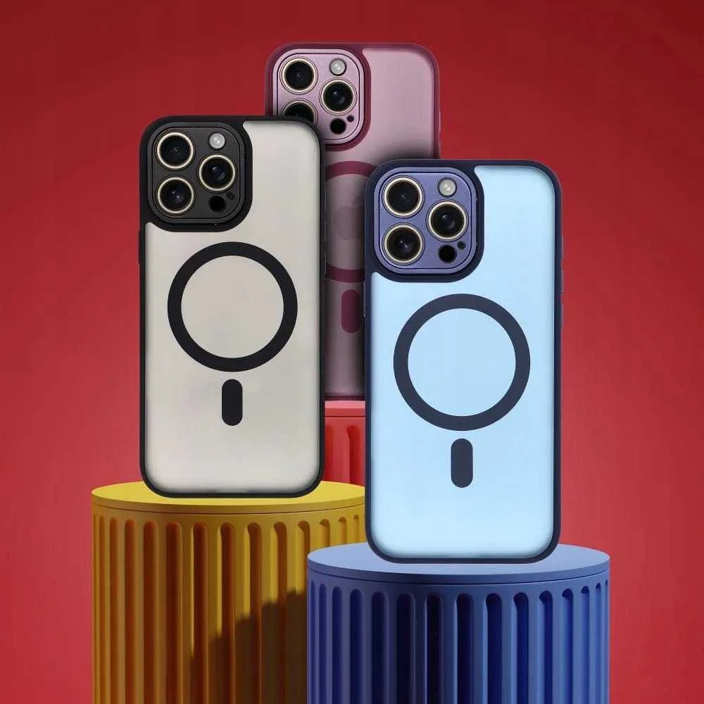 OEM dėklas, skirtas iPhone 15, Variete Mag dėklas, suderinamas su MagSafe violetine