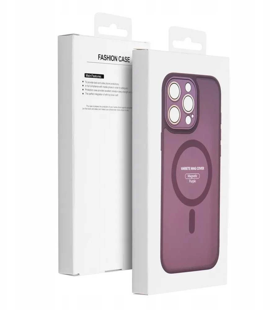 OEM dėklas, skirtas iPhone 15, Variete Mag dėklas, suderinamas su MagSafe violetine