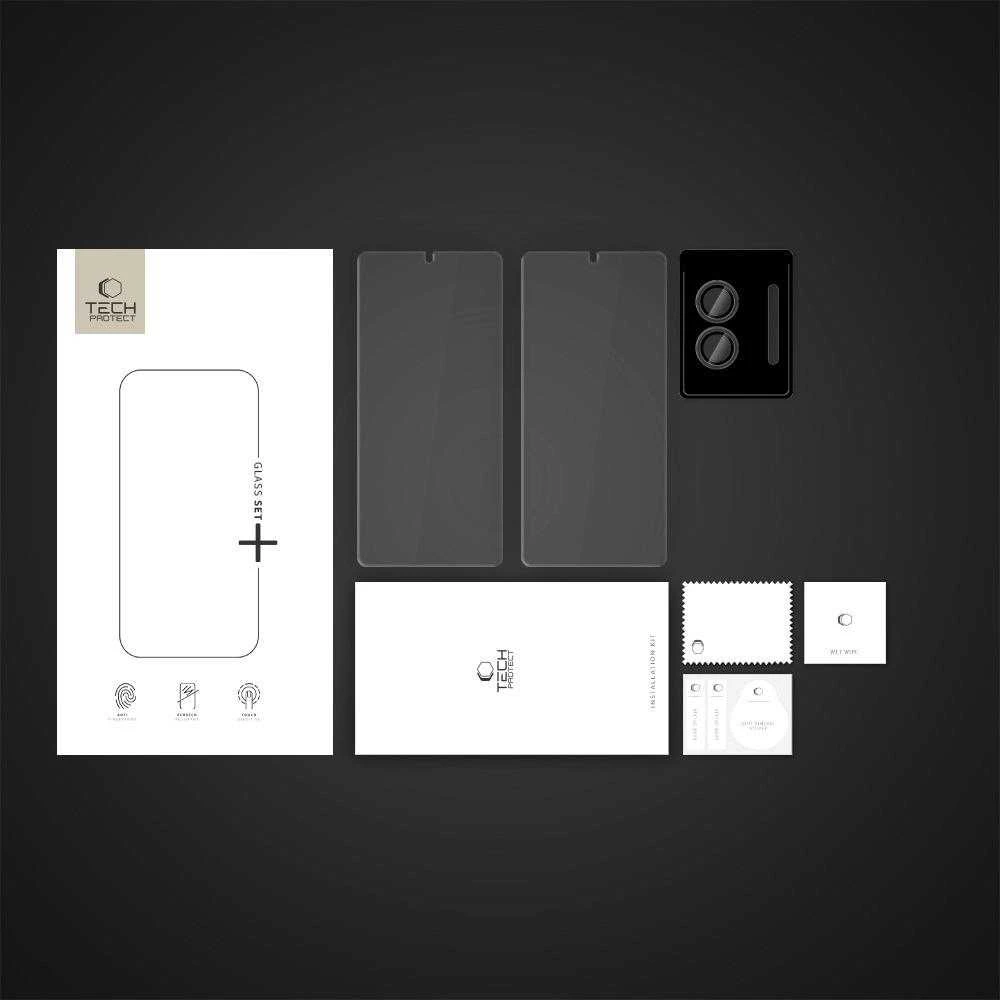 apsauginis stiklas Tech-Protect Glass Set+ 3-pack skirta Samsung Galaxy S25 Edge – skaidrus