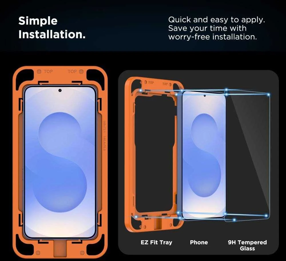 Tech-Protect Quick Set+ apsauginis stiklas skirta Samsung Galaxy S25 – skaidrus