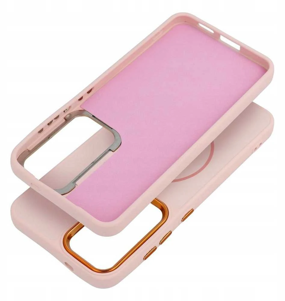 Oem FRAME MAG COVER dėklas suderinamas su MagSafe skirtas Samsung Galaxy A36 powder rožinės spalvos