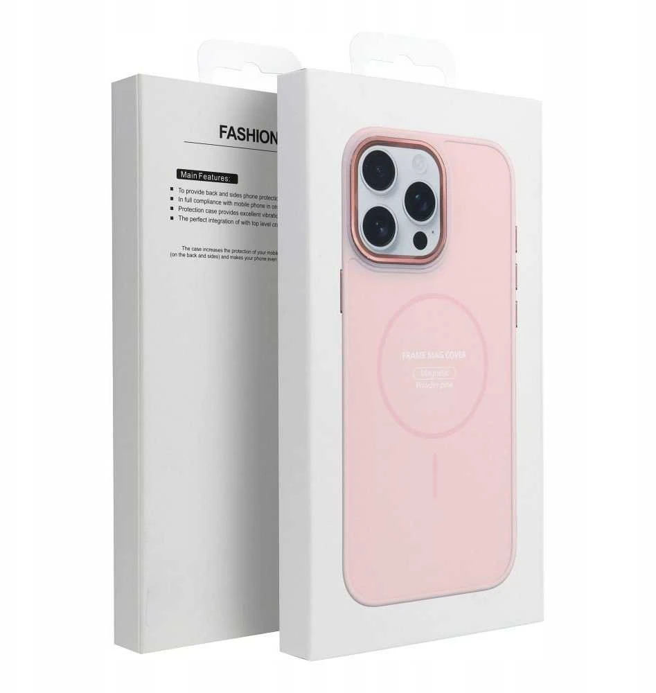 Oem FRAME MAG COVER dėklas suderinamas su MagSafe skirtas Samsung Galaxy A36 powder rožinės spalvos