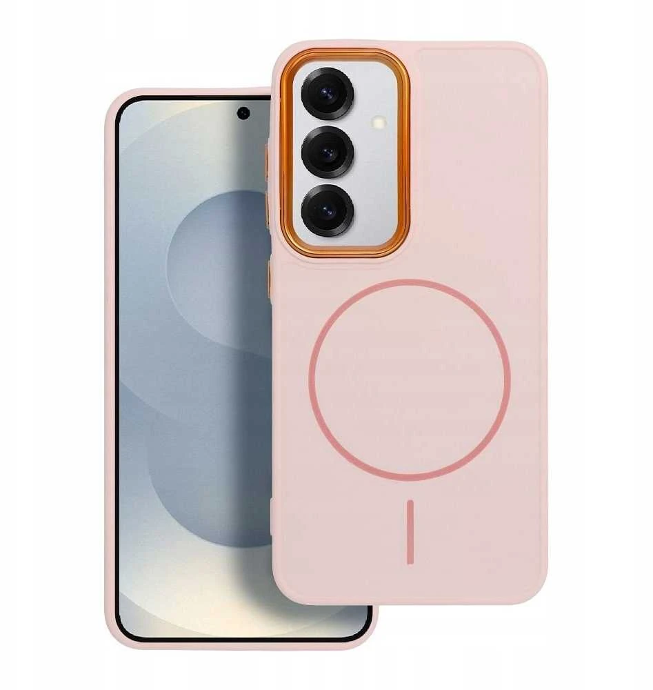 Oem FRAME MAG COVER dėklas suderinamas su MagSafe skirtas Samsung Galaxy A36 powder rožinės spalvos