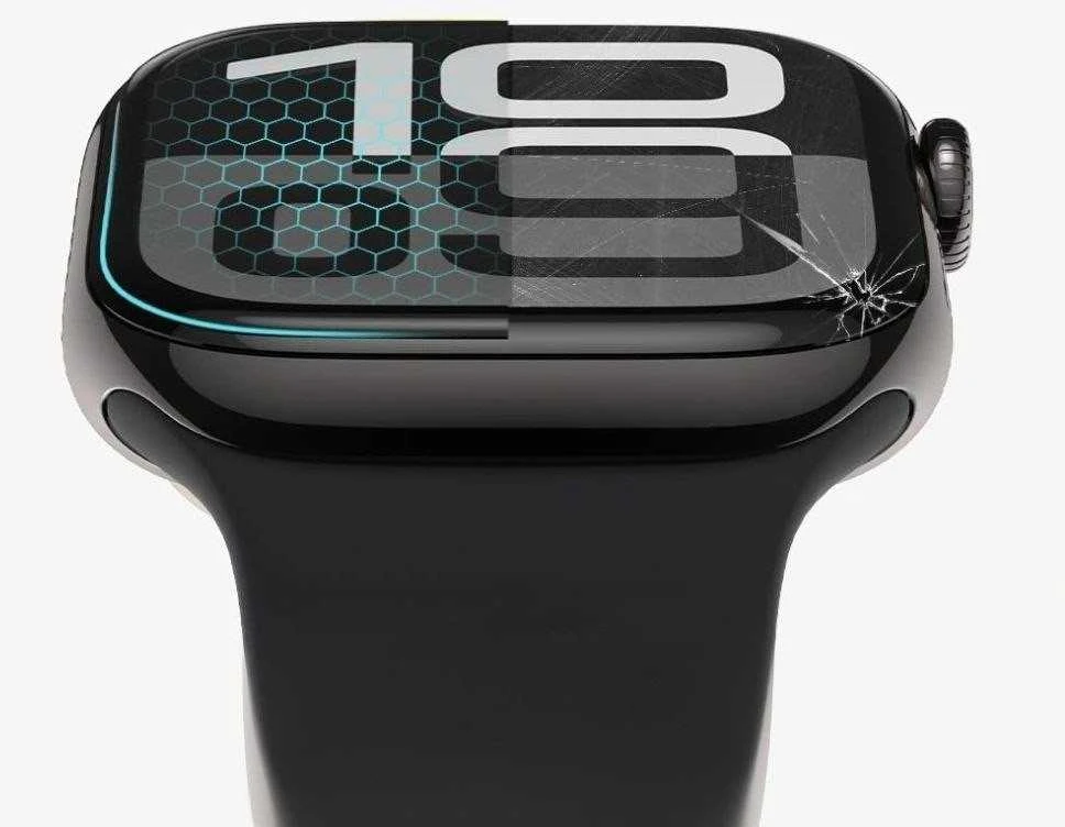 „Tech-Protect Glass Flex+ Hybrid Glass“ 2 vnt. apsauginių stikliukų pakuotė „Apple Watch 10“ (42 mm) – juodas