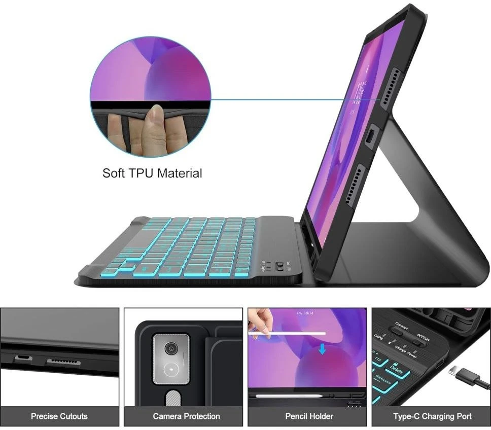 „Tech-Protect SC“ rašiklio dėklas, skirtas „Lenovo Idea Tab Pro / Pro Mt 12.7 TB-373“ - Juodas