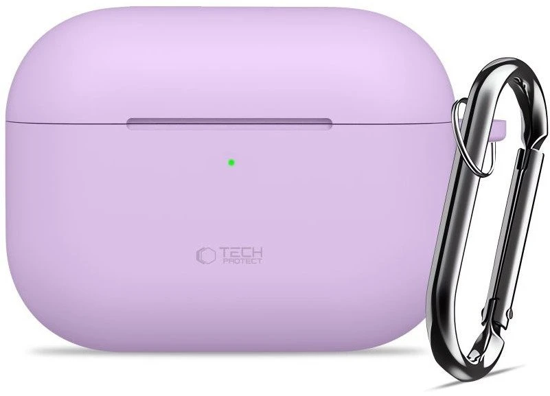 „Tech-Protect“ silikoninis dėklas su kabliuku, skirtas „AirPods Pro“ ausinėms - Violetinė