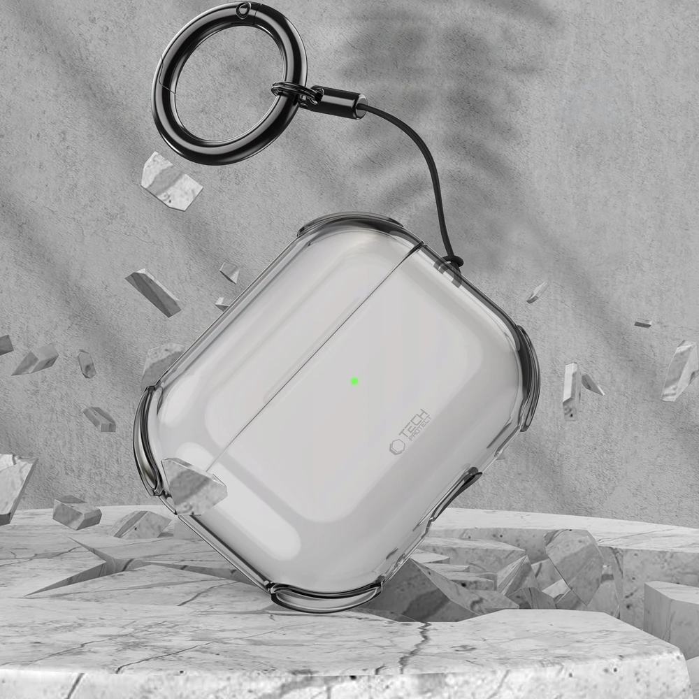 „Tech-Protect“ atšokantis dėklas, skirtas „AirPods Pro 3“ – permatomas