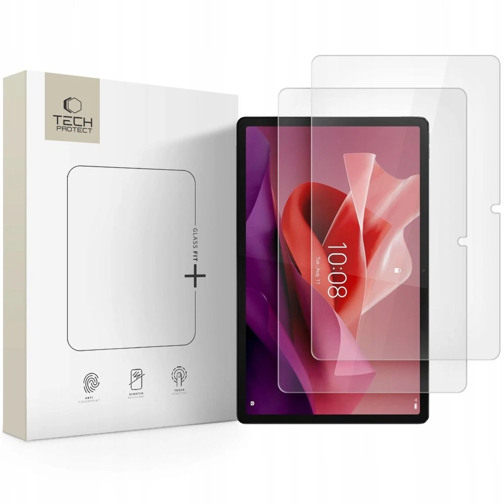 Apsauginis stiklas Tech-Protect GLASS FIT+ 2-pack LENOVO TAB P12 / IDEA TAB Pro / YOGA TAB Plus 12.7 TB-370 / TB-373 / TB-520 skaidrus